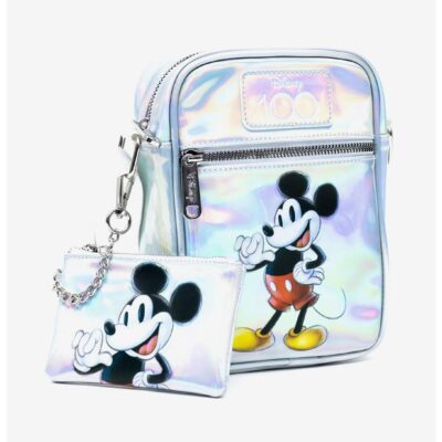 Disney100 Mickey Mouse Pose Iridescent Holographic Crossbody Bag and Wallet