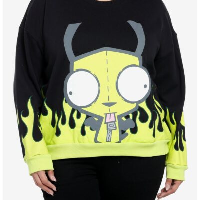 Invader Zim GIR Green Flame Girls Sweatshirt Plus Size