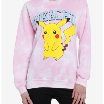 Pokemon Pikachu Puff Print Tie-Dye Girls Sweatshirt