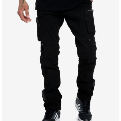 Black Zipper Cargo Pants