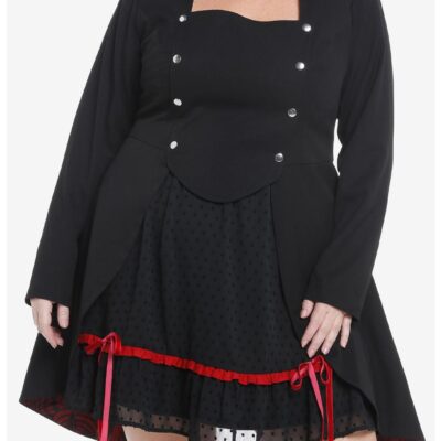 Social Collision Mad As A Hatter Snap-Front Pleated Girls Jacket Plus Size