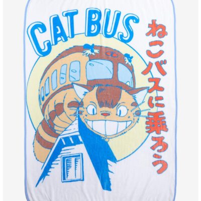 Studio Ghibli My Neighbor Totoro Cat Bus Throw Blanket