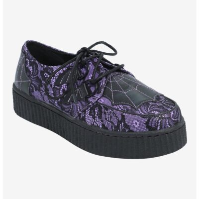 Strange Cvlt Web Purple & Black Lace Krypt Creepers