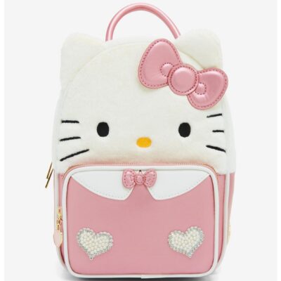 Her Universe Hello Kitty Rhinestone Fuzzy Mini Backpack