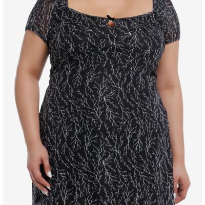 Black & White Lightning Mini Dress Plus Size