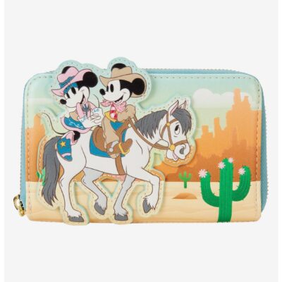 Loungefly Disney Mickey Mouse & Minnie Mouse Western Zipper Wallet