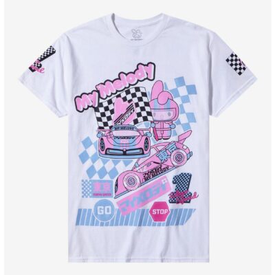 My Melody Racing Collage Boyfriend Fit Girls T-Shirt