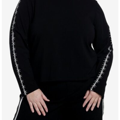 Social Collision Barbed Wire Girls Crop Long-Sleeve Top Plus Size