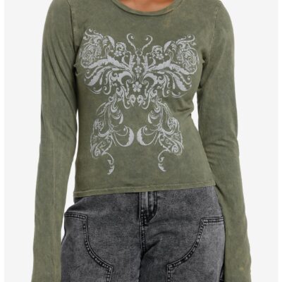 Social Collision Filigree Butterfly Girls Long-Sleeve T-Shirt