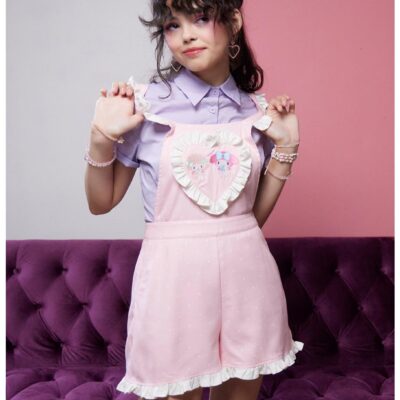 My Melody & My Sweet Piano Ruffle Heart Shortalls