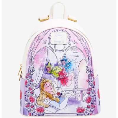 Loungefly Disney Sleeping Beauty Flowers & Three Good Fairies Mini Backpack