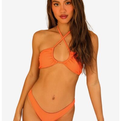 Dippin’ Daisy’s Amalfi Swim Top Ginger Orange Ribbed