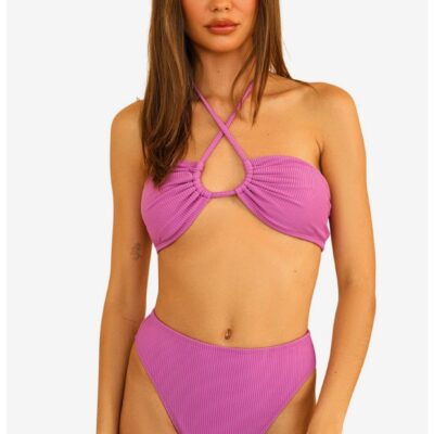 Dippin’ Daisy’s Amalfi Swim Top Vivid Violet Ribbed