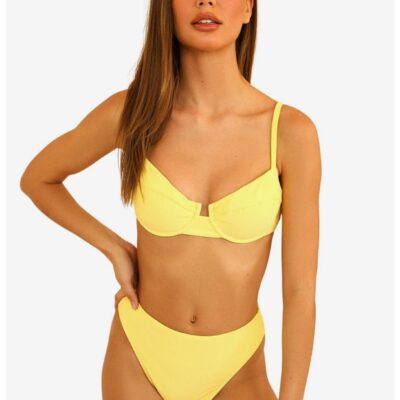 Dippin’ Daisy’s Gigi Swim Top Limelight Yellow Ribbed