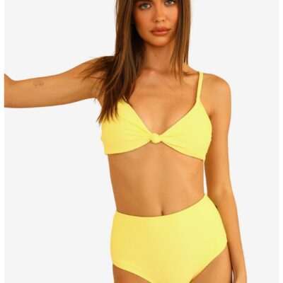 Dippin’ Daisy’s Zen Swim Top Limelight Yellow Ribbed