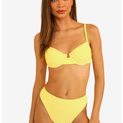 Dippin’ Daisy’s Seashore Swim Bottom Limelight Yellow Ribbed