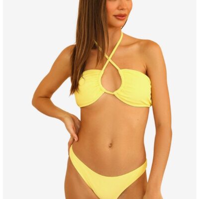 Dippin’ Daisy’s Nocturnal Swim Bottom Limelight Yellow Ribbed