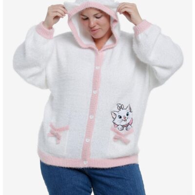 Disney The Aristocats Marie Fuzzy Hooded Girls Cardigan Plus Size