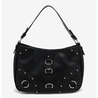 Black & Silver Hardware Slouch Bag