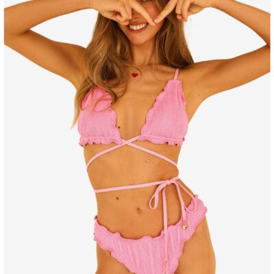 Dippin’ Daisy’s Sage Swim Top Pink Stripe