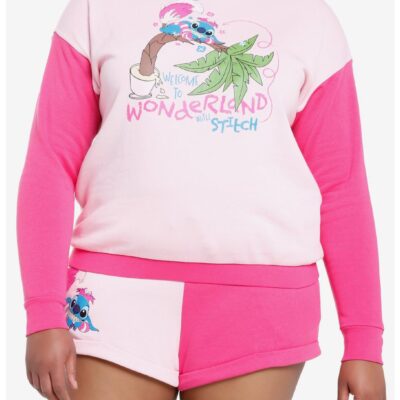 Her Universe Disney Stitch Cheshire Cat Color-Block Girls Sweatshirt Plus Size