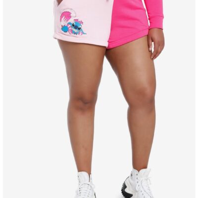 Her Universe Disney Stitch Cheshire Cat Color-Block Girls Lounge Shorts Plus Size