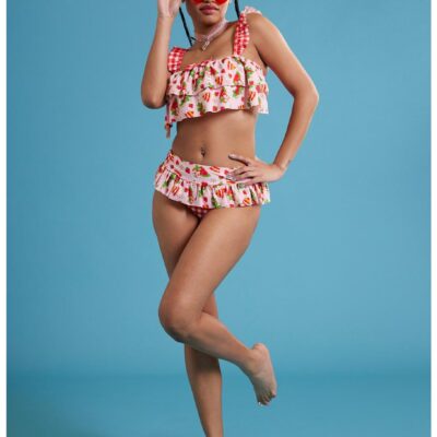 Strawberry Shortcake Dessert Ruffle Skirted Swim Bottoms