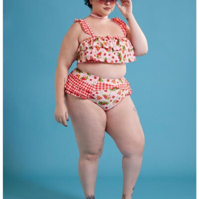 Strawberry Shortcake Dessert Ruffle Skirted Swim Bottoms Plus Size