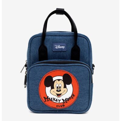 Disney Mickey Mouse Club Target Logo Denim Blue Crossbody Bag