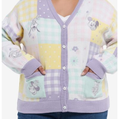 Her Universe Disney Mickey Mouse And Friends Pastel Gingham Girls Cardigan Plus Size