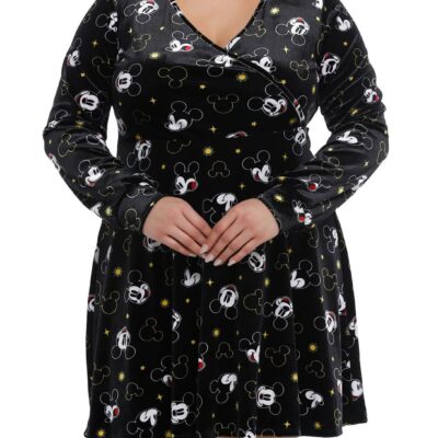 Disney Mickey Mouse Icons Velvet Dress Plus Size