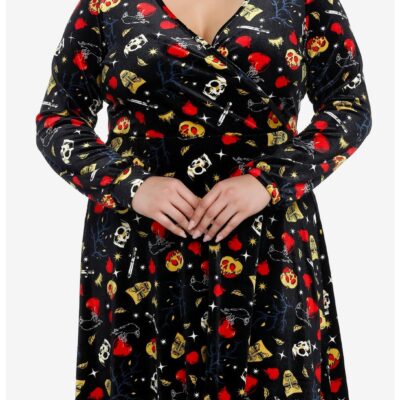 Disney Snow White And The Seven Dwarfs Evil Queen Icons Velvet Dress Plus Size