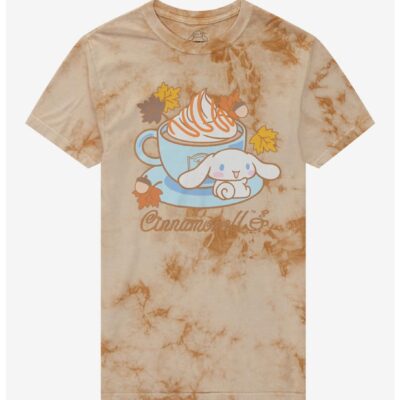 Cinnamoroll Fall Latte Tie-Dye Boyfriend Fit Girls T-Shirt