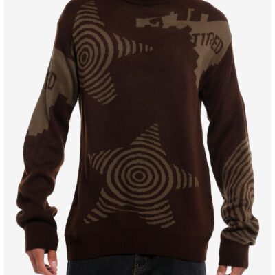 Grunge Swirl Star Intarsia Sweater