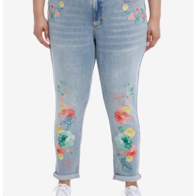 Disney Sleeping Beauty Three Good Fairies Mom Jeans Plus Size