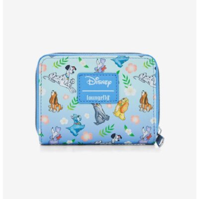 Loungefly Disney Dogs Floral Mini Zipper Wallet