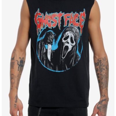 Scream Ghost Face Portrait Muscle Tank Top