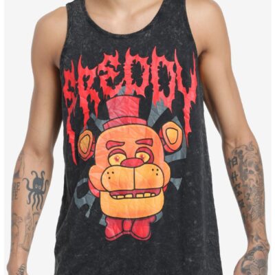 Five Nights At Freddy’s Dark Wash Muscle Tank Top