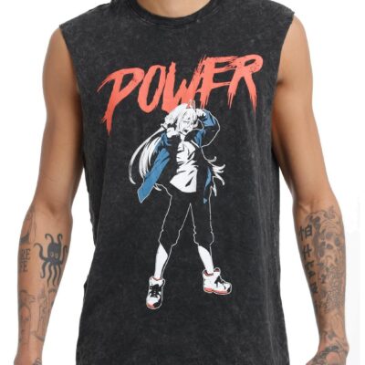 Chainsaw Man Power Dark Wash Muscle Tank Top