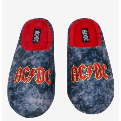 AC/DC Tie-Dye Plush Slippers