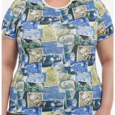 Social Collision Renaissance Art Collage Girls Top Plus Size