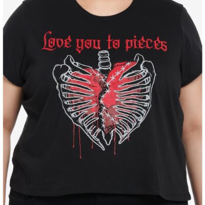 Social Collision Love You To Pieces Girls Crop T-Shirt Plus Size