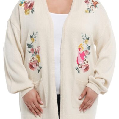 Disney Sleeping Beauty Dream Castle Girls Open Cardigan Plus Size