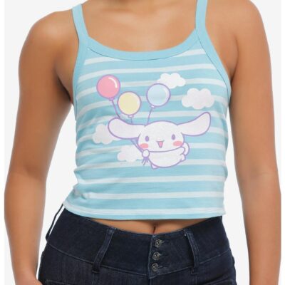 Cinnamoroll Glitter Striped Girls Crop Tank Top