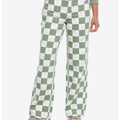 Studio Ghibli My Neighbor Totoro Checkered Wide Leg Jeans