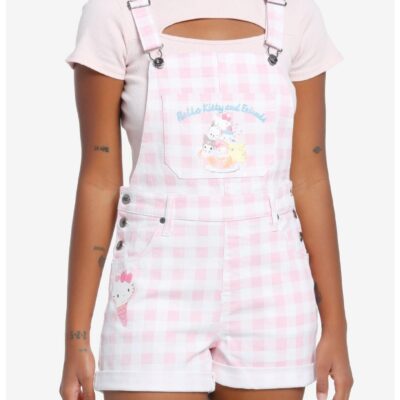 Hello Kitty And Friends Ice Cream Gingham Shortalls