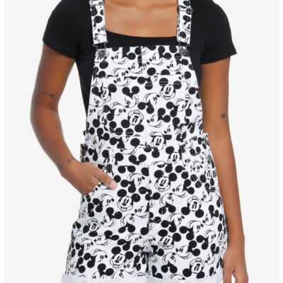 Disney Mickey Mouse Black & White Shortalls