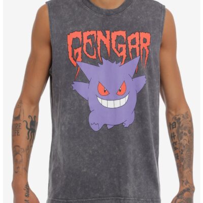 Pokemon Gengar Metal Dark Wash Muscle Tank Top