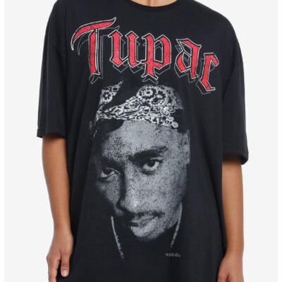 Tupac Portrait Girls Oversized T-Shirt