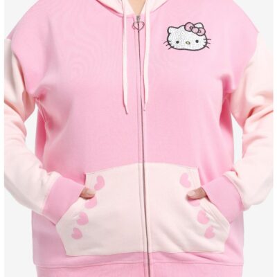 Hello Kitty Rhinestone Color-Block Girls Hoodie Plus Size